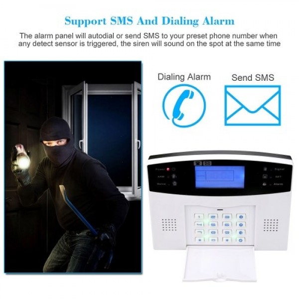Security Alarm System  Kit Auto Dial GSM Home Security Wireless Alarm System GSM Home Security Alarm System Motion Sensor Door/W