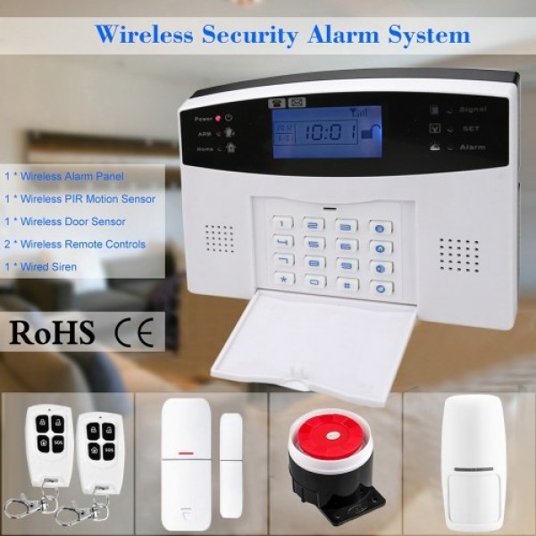 Security Alarm System  Kit Auto Dial GSM Home Security Wireless Alarm System GSM Home Security Alarm System Motion Sensor Door/W