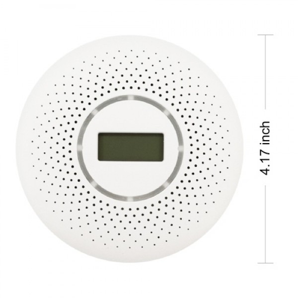 Combined Smoke Detection Alarm for Smoke and Carbon Monoxide Battery Operated Smoke CO Alarm Detector with Display Round Escape 
