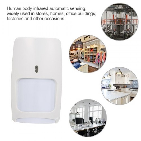 Wired Dual-tech Infrared Motion and Microwave Detector Wall Mounted PIR Motion Sensor Pet Immunity for Home Burglar Security Ala