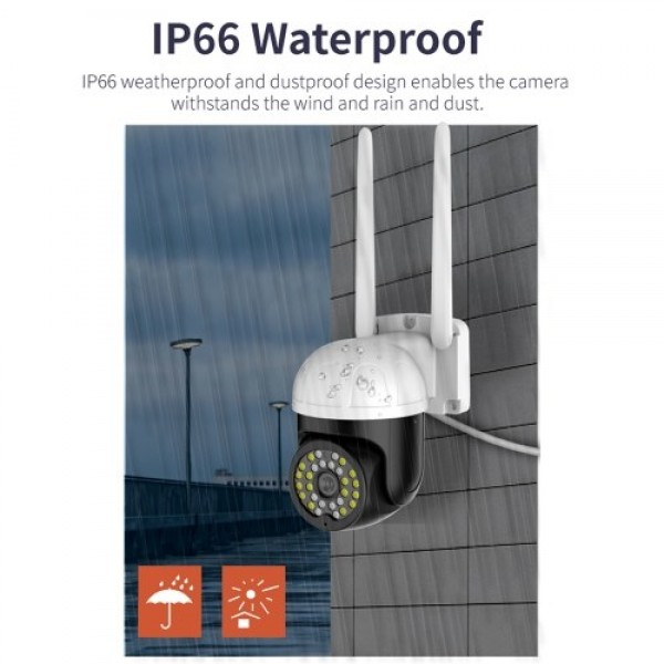 1080P Pan Tilt Outdoor Security Camera Security Camera Outdoor 2MP WiFi Home Surveillance Camera CCTV Camera with Color Night Vi