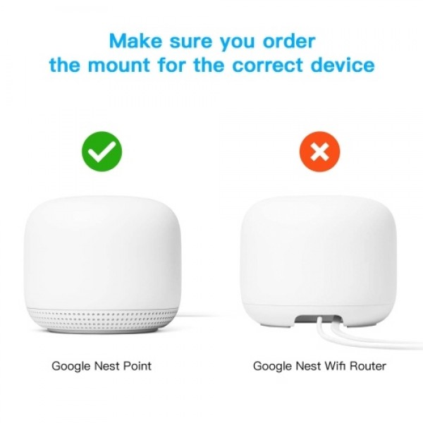 Outlet Wall Mount Holder for Google Nest WiFi Point Easy Installation and No Cord Clutter Holder Bracket No Screws, White, 3 Pac