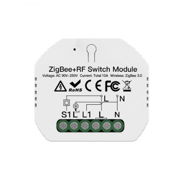 ZIGBEE3.0 Hide Breaker One Way Intelligent Switch Module APP Remote Control with Timer Function Compatible with Amazon Alexa Goo